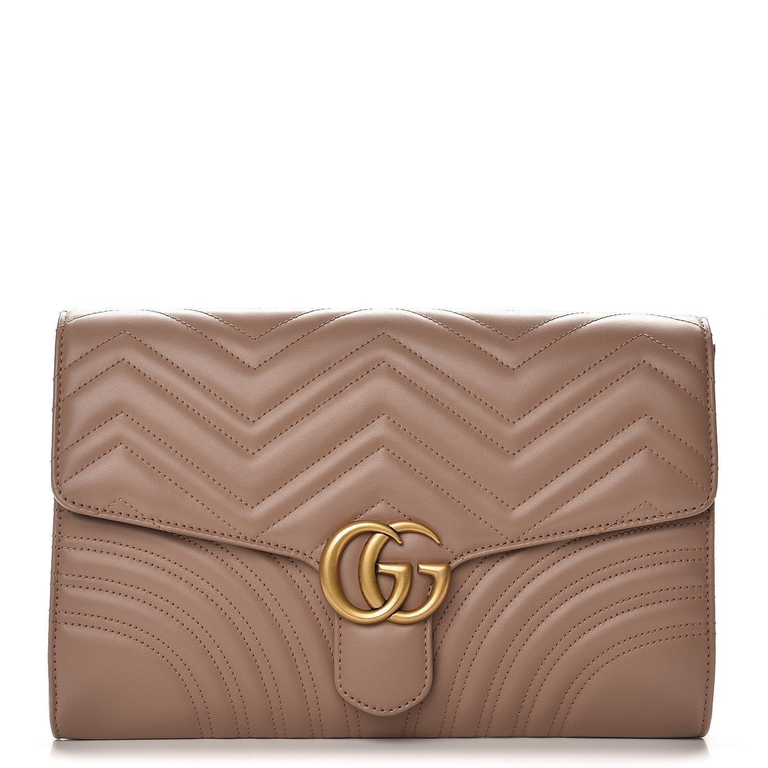 Gucci Calfskin Matelasse GG Marmont Clutch Porcelain Rose 1 of 7