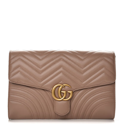 Gucci Calfskin Matelasse GG Marmont Clutch Porcelain Rose 1 of 7