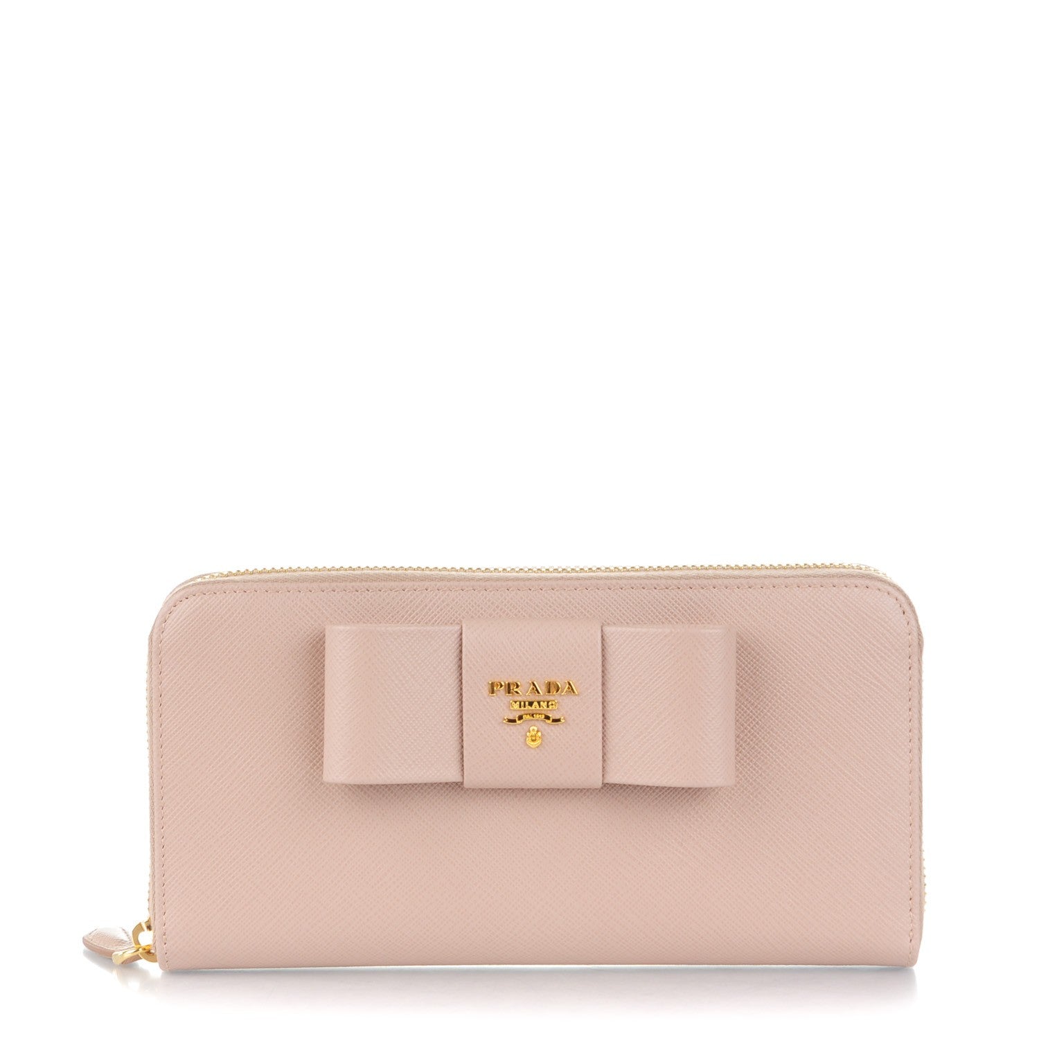 Prada Saffiano Fiocco Bow Zip Around Wallet Cammeo 1 of 7