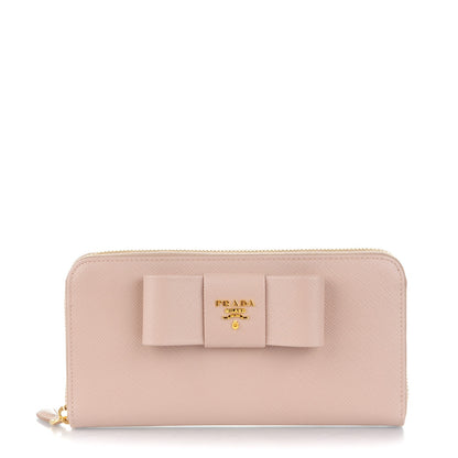 Prada Saffiano Fiocco Bow Zip Around Wallet Cammeo 1 of 7