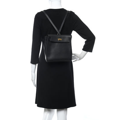 Hermes Taurillon Clemence Kelly Ado Backpack Black 3 of 10