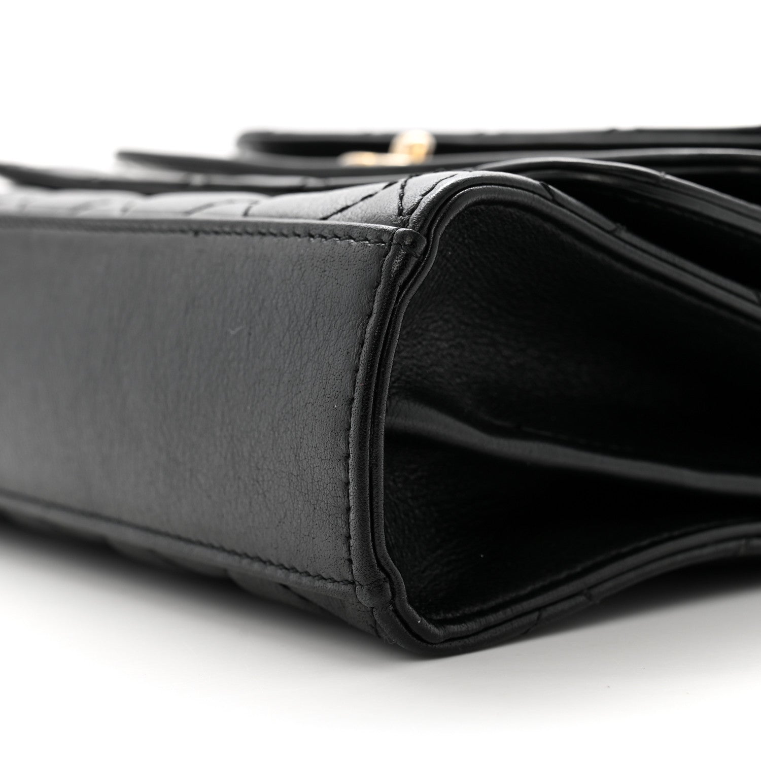 Chanel Calfskin Quilted Triple Flap Black 11 of 12