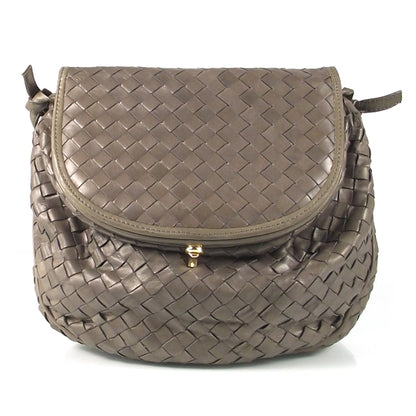 Bottega Veneta Vintage Woven Fold Over Shoulder Bag Gray 1 of 8