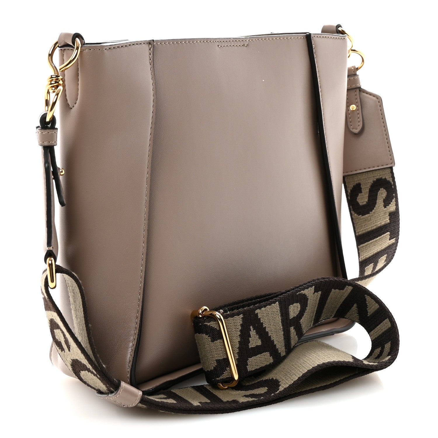 Stella McCartney Eco Alter Nappa Perforated Logo Mini Crossbody Dark Taupe 3 of 9
