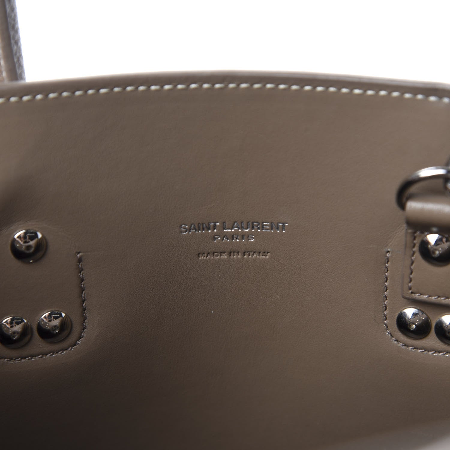 Saint Laurent Grained Calfskin Topstich Baby Sac De Jour Taupe 9 of 10