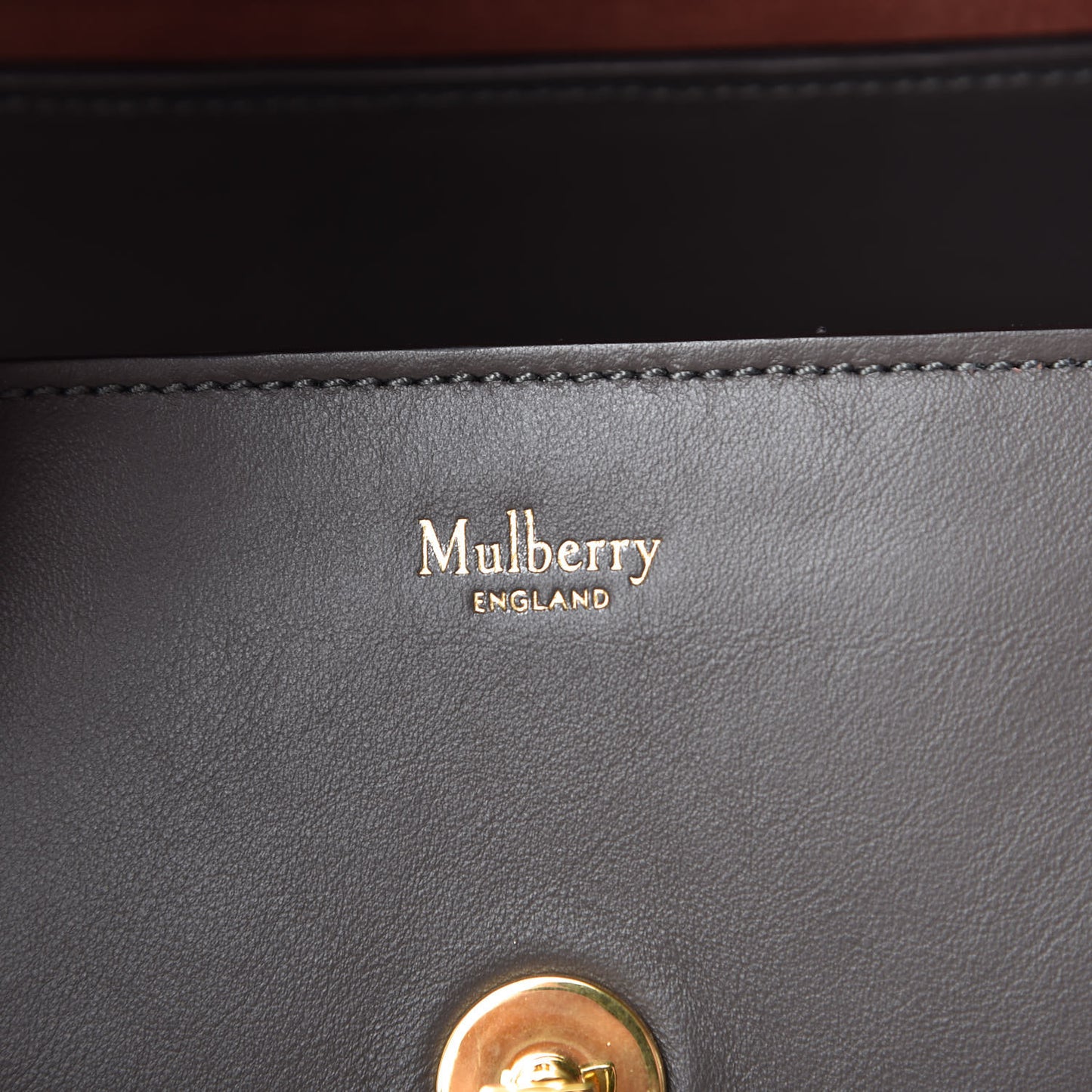 Smooth Calfskin Magnolia Patch Bayswater Dark Clay Chalk