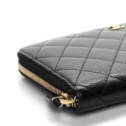 Chanel Caviar Quilted Large Zip Around Organizer Wallet Black 8 of 13