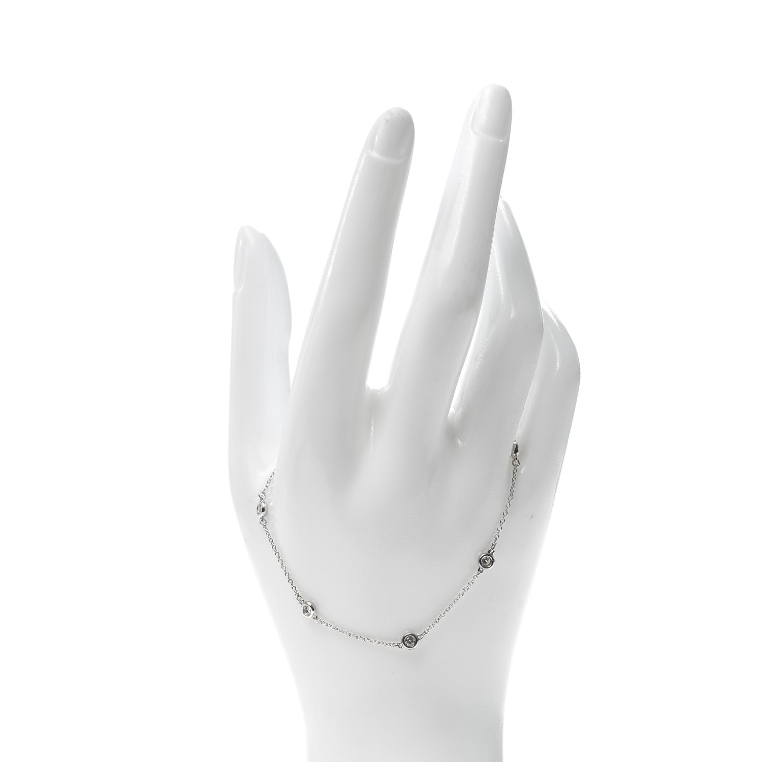 Tiffany Sterling Silver Diamond .25ct Elsa Peretti Diamonds By The Yard Bracelet 2 of 6