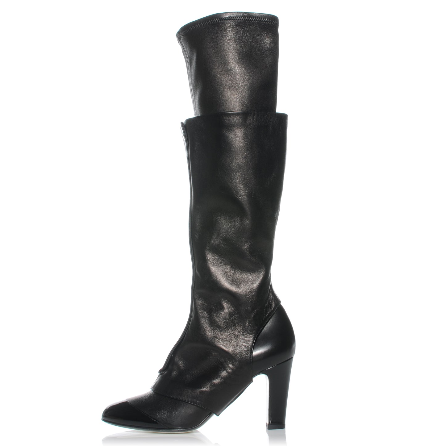 Leather Equestrian Tall Boots 39.5 Black
