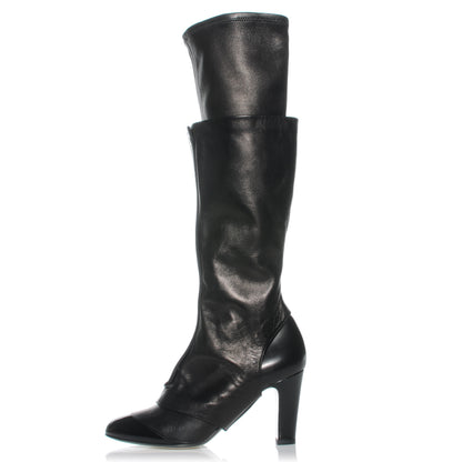 Chanel Leather Equestrian Tall Boots 39.5 Black 1 of 8