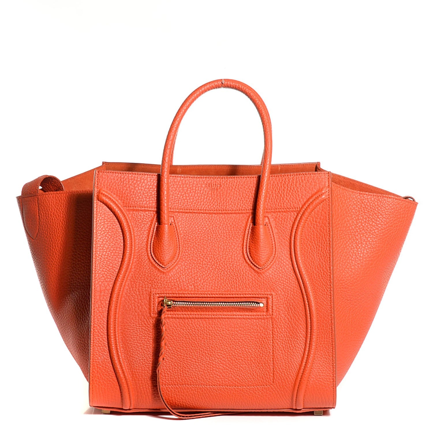 Celine Bullhide Calfskin Medium Phantom Luggage Burnt Orange 9 of 16