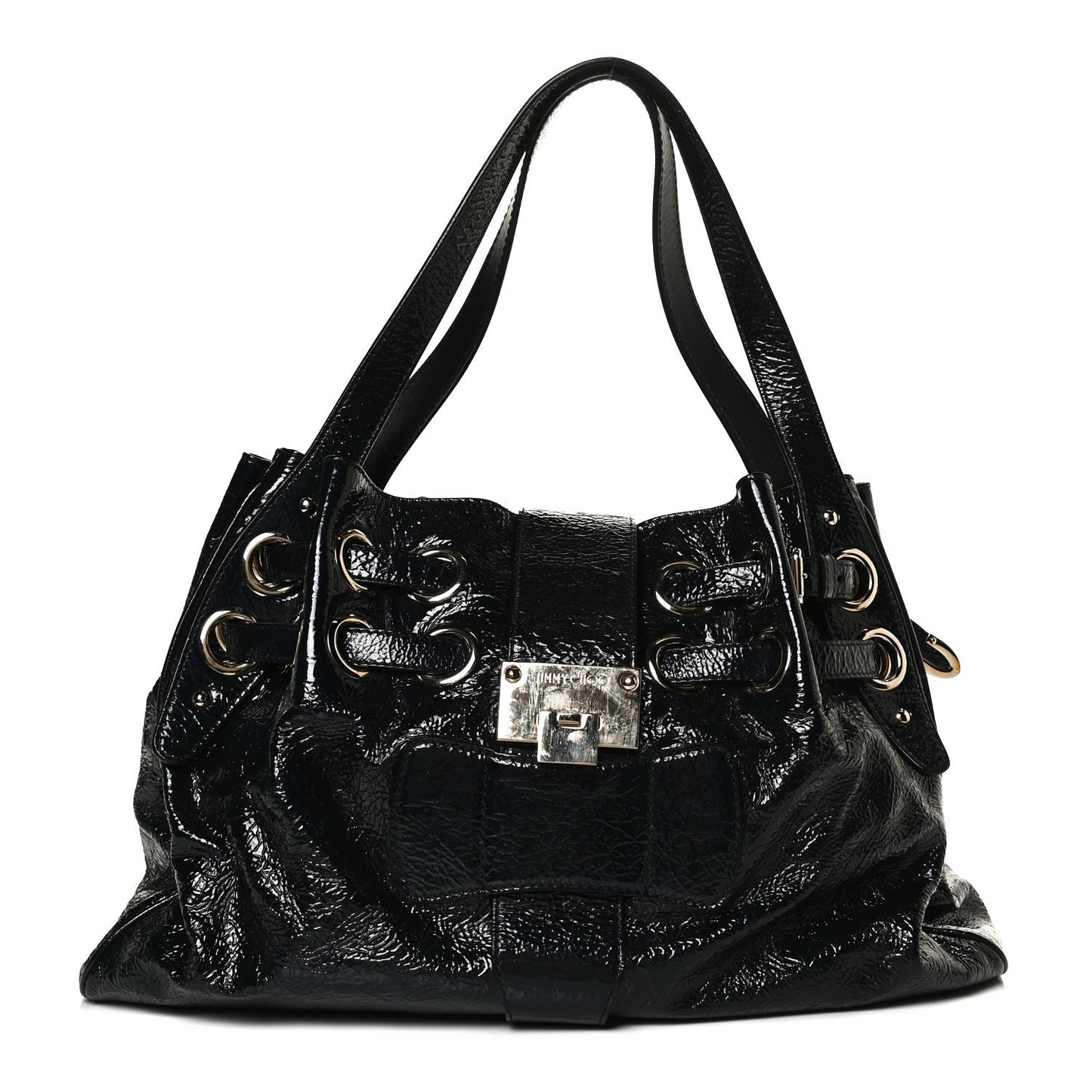 Crushed Patent Riki Bag Blue