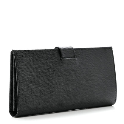 Prada Saffiano Metal Large Wallet Black 3 of 6