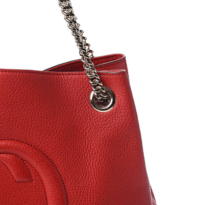 Gucci Pebbled Calfskin Medium Soho Chain Shoulder Bag Tabasco Red 10 of 11