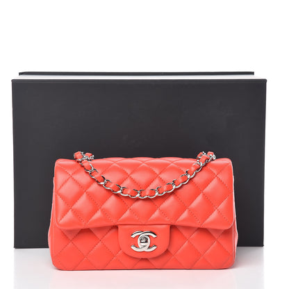 Chanel Lambskin Quilted Mini Rectangular Flap Red 10 of 10