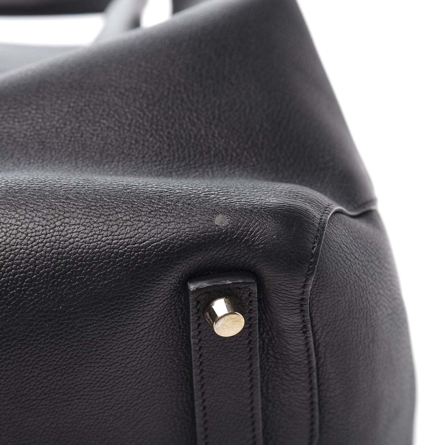 Supple Grained Calfskin Large Open Bar Tote Black