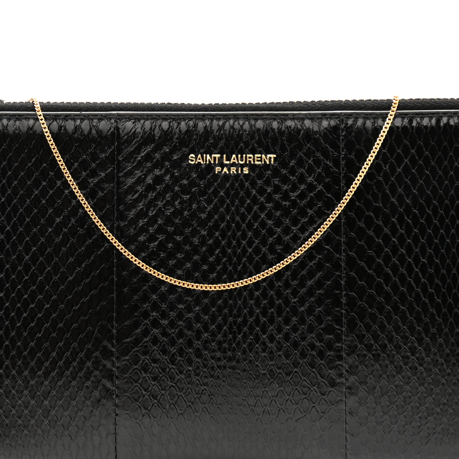 Saint Laurent Snakeskin Pouch With Chain Black 8 of 11