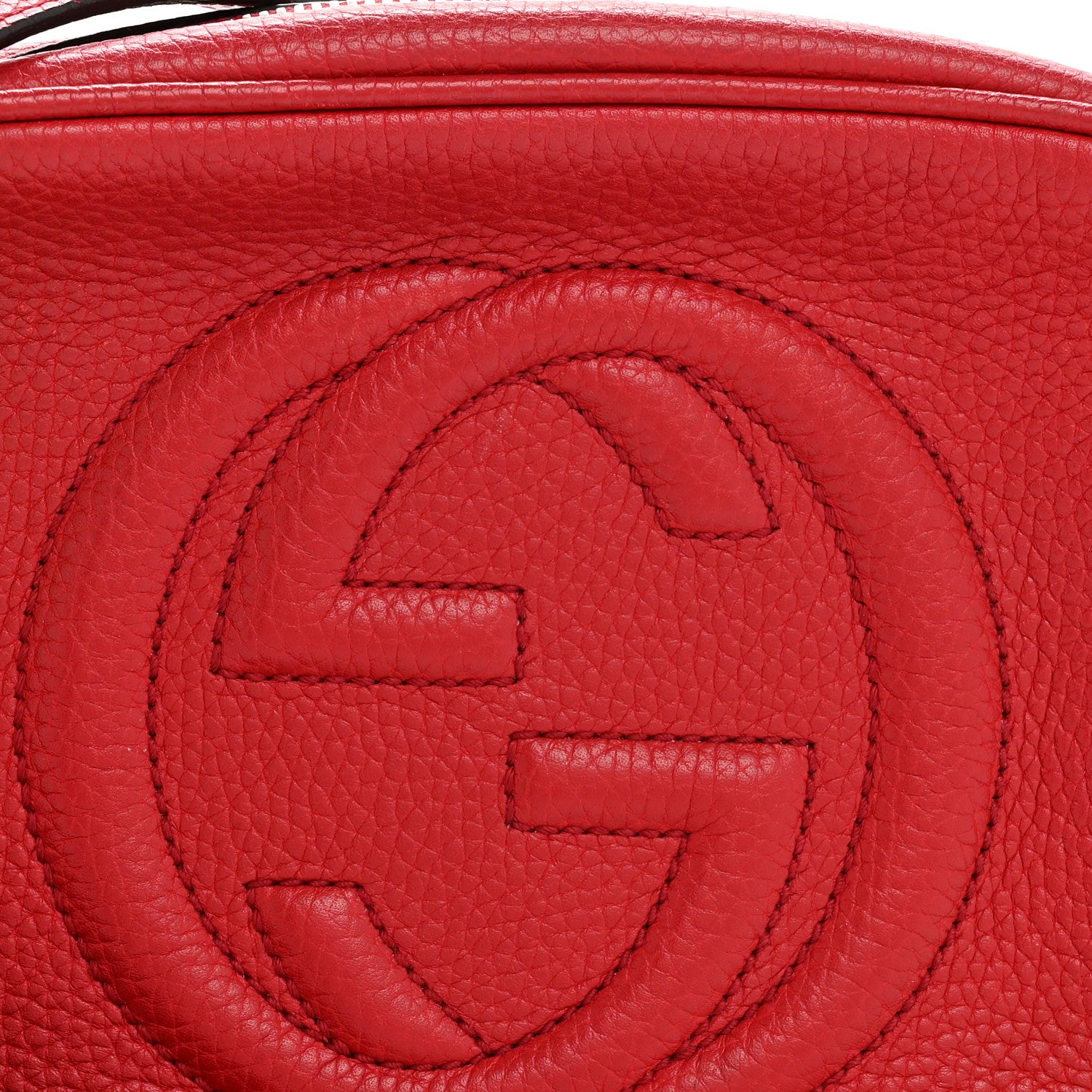 Gucci Pebbled Calfskin Small Soho Disco Bag Tabasco Red 8 of 12