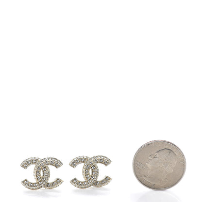 Chanel Crystal CC Earrings Light Gold 2 of 5