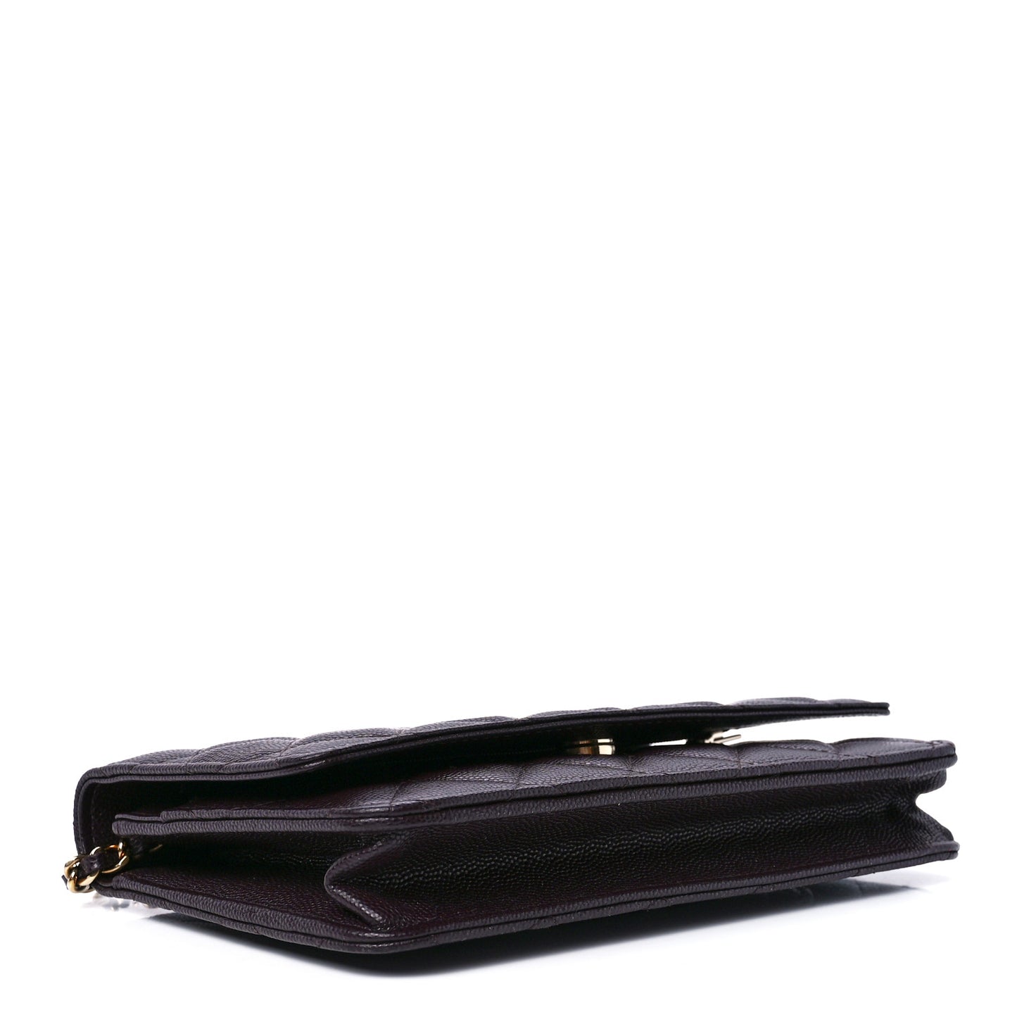 Caviar Quilted Wallet on Chain WOC Dark Brown