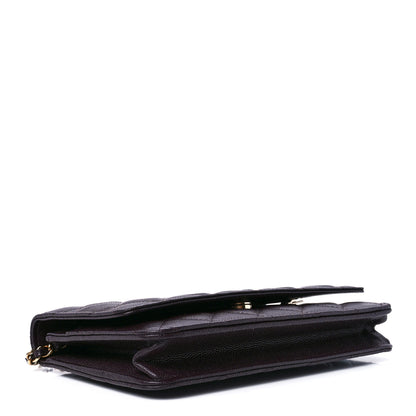 Chanel Caviar Quilted Wallet on Chain WOC Dark Brown 4 of 13