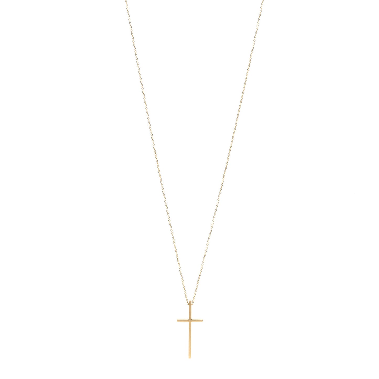 18K Yellow Gold Metro Cross Pendant Necklace