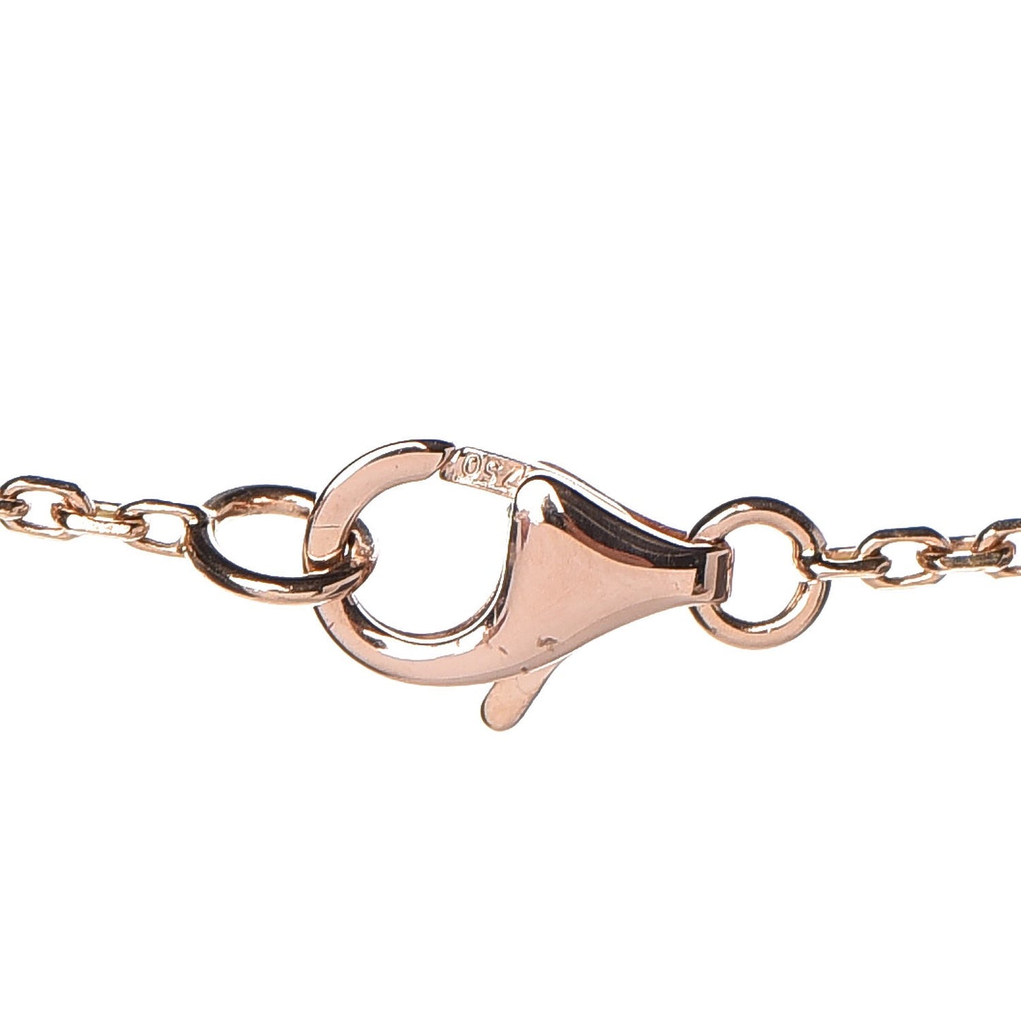 18K Rose Gold Diamond Mother of Pearl Vintage Alhambra Pendant Necklace