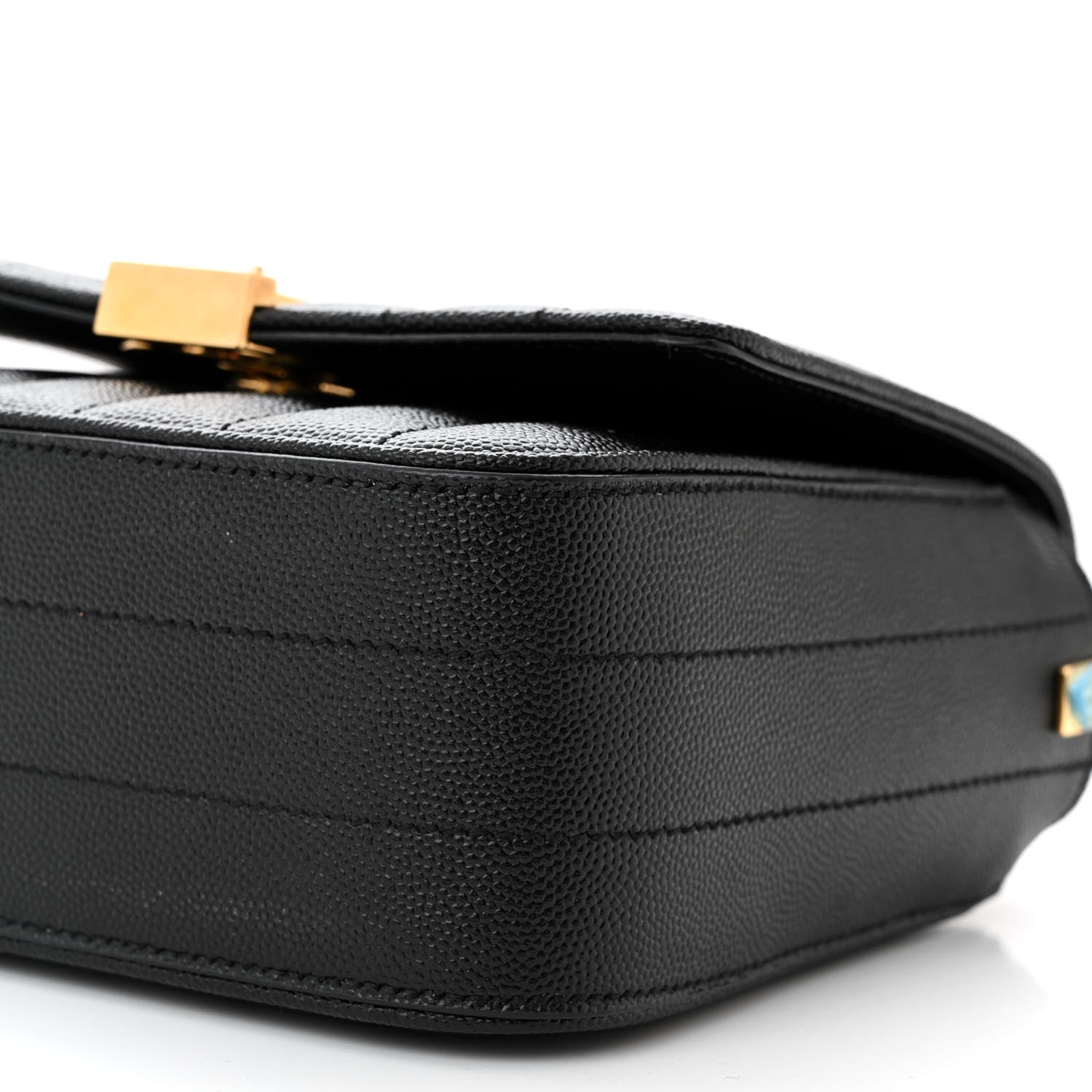 Saint Laurent Grain De Poudre Matelasse Monogram Small Vicky Chain Bag Black 10 of 10