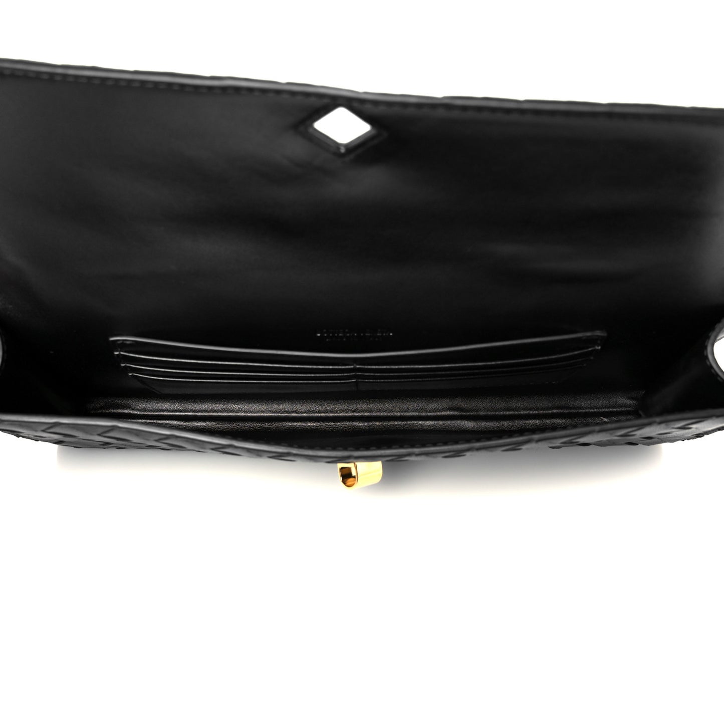Nappa Intrecciato Long Andiamo Top Handle Clutch Black