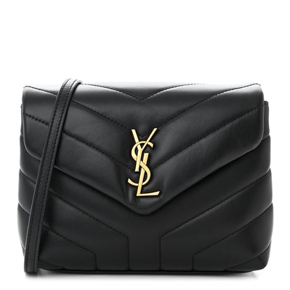 Saint Laurent Calfskin Y Quilted Monogram Toy Loulou Crossbody Bag Black 1 of 11