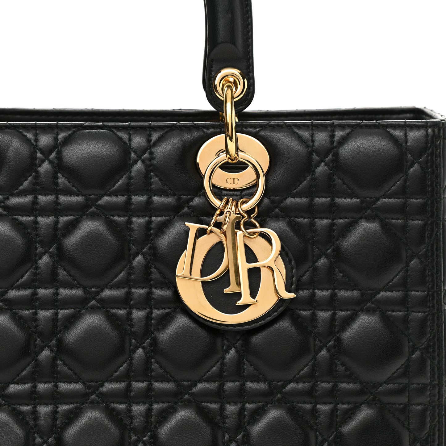 Lambskin Cannage Large Lady Dior Black