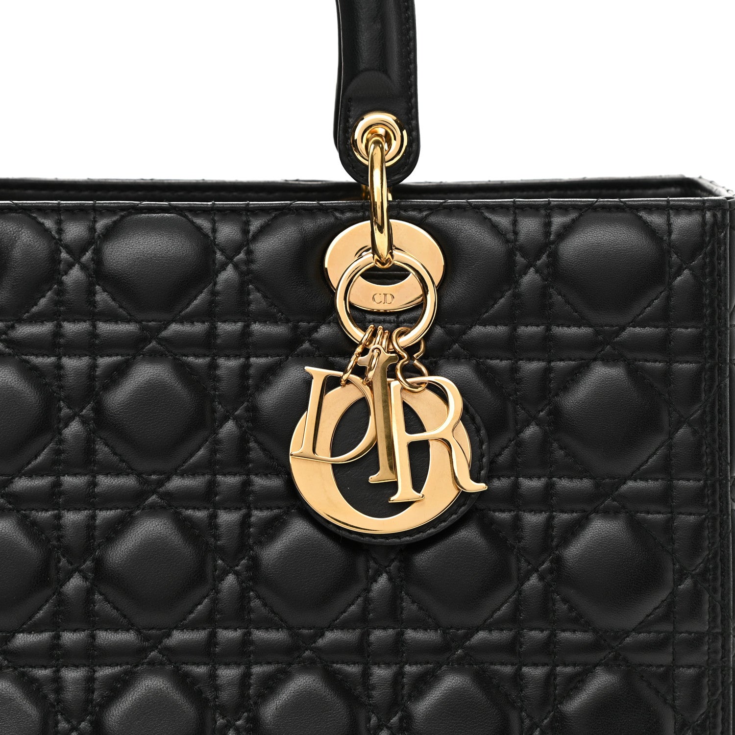 Christian Dior Lambskin Cannage Large Lady Dior Black 15 of 21