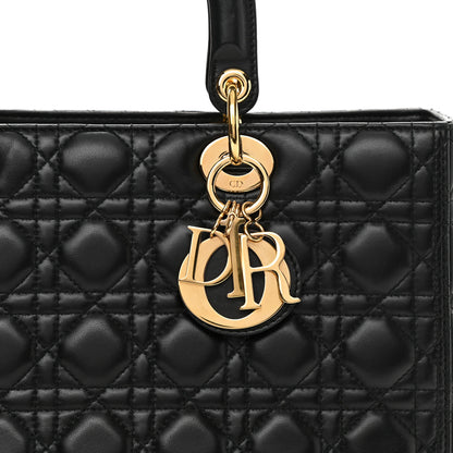 Christian Dior Lambskin Cannage Large Lady Dior Black 15 of 21