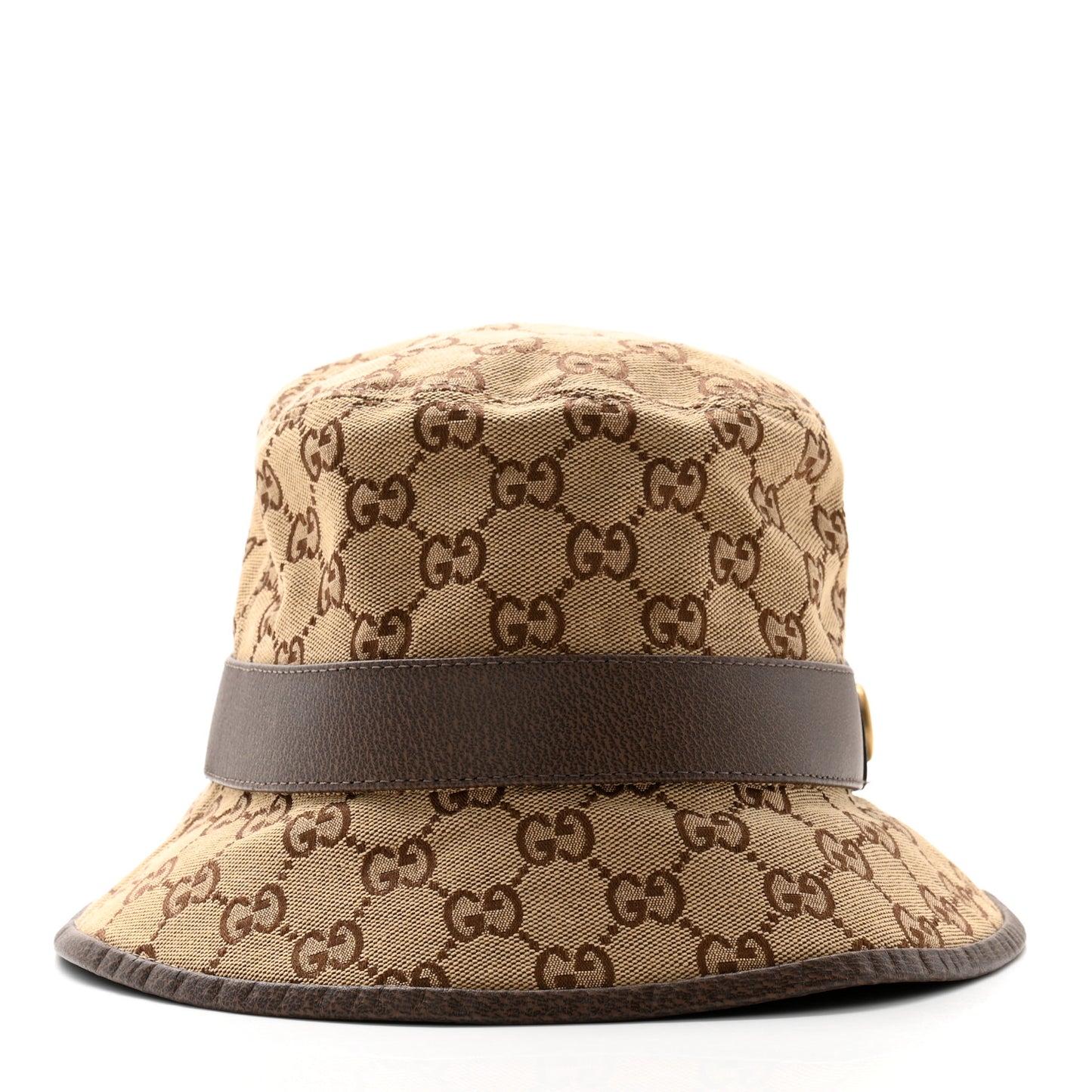 Monogram Textured Dollar Calfskin GG Jago Bucket Hat M Cacao Beige