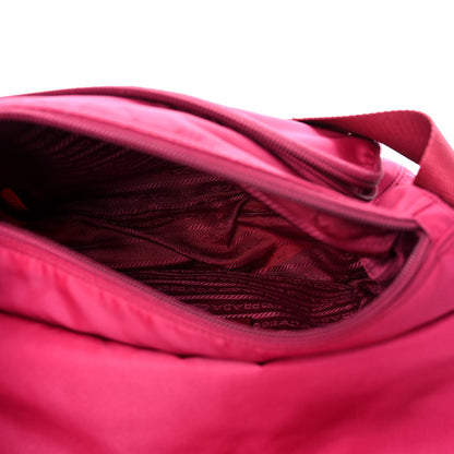 Prada Tessuto Nylon Saffiano Messenger Bag Fuxia 5 of 15