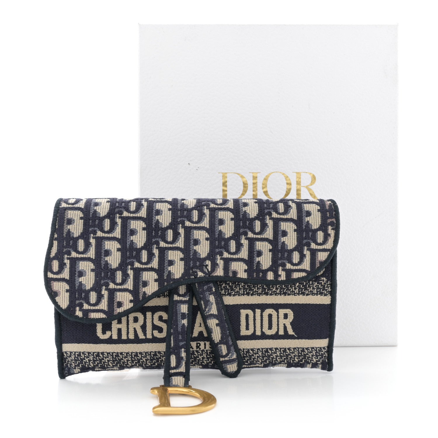 Christian Dior Oblique Slim Saddle Pouch Blue 13 of 13