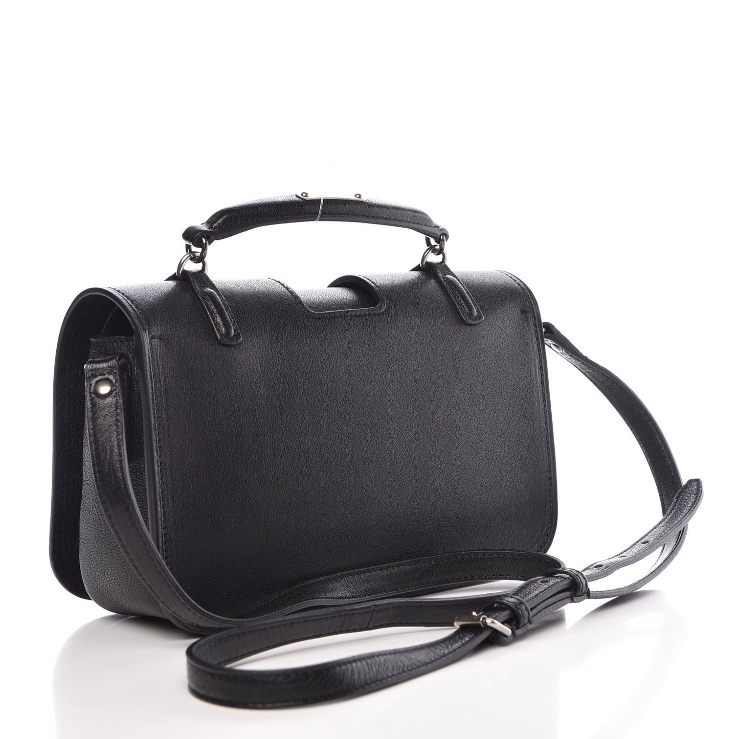 Lambskin Medium Charlotte Messenger Bag Black