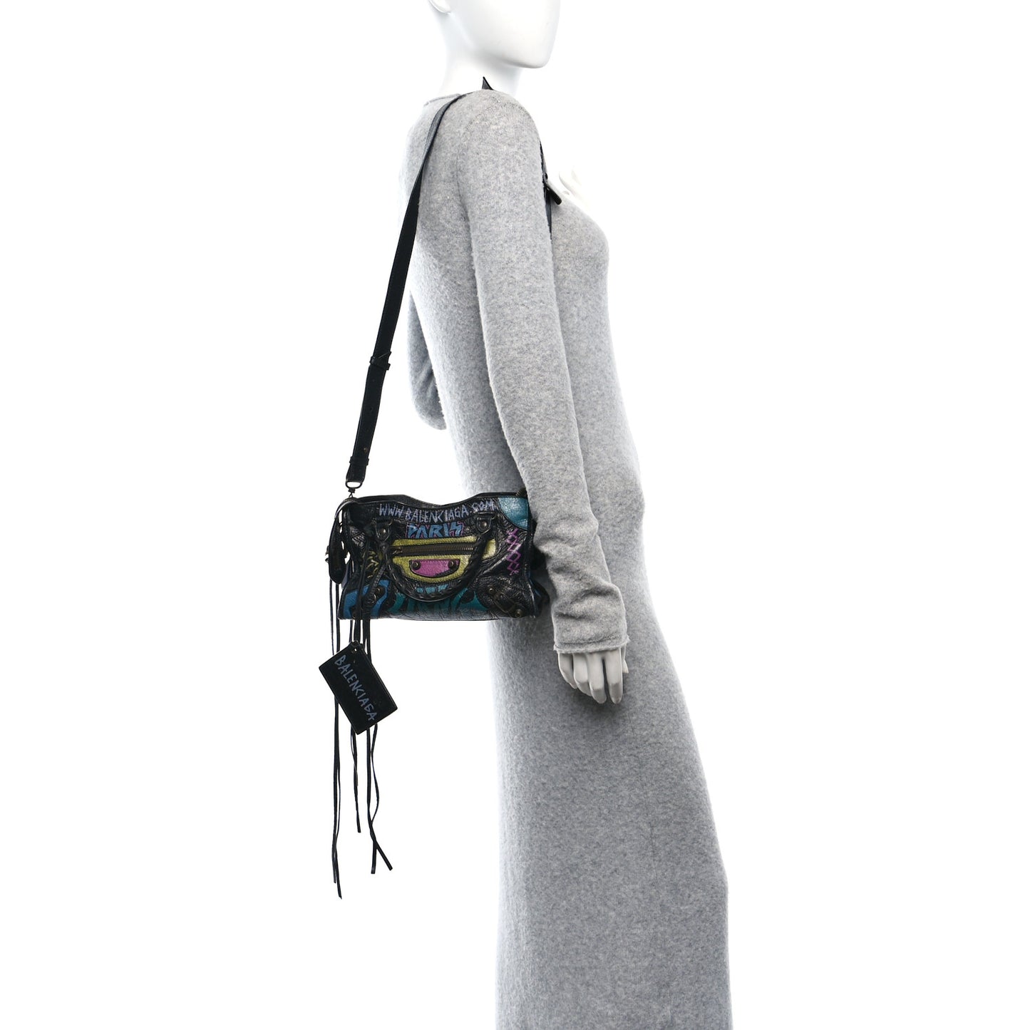 Agneau Arena Graffiti All Over Classic Hardware Mini City Black Multicolor