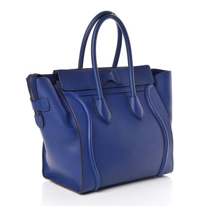 Celine Drummed Calfskin Mini Luggage Indigo 3 of 9