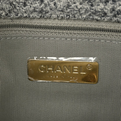 Chanel Tweed Quilted Medium Chanel 19 Flap Grey Ecru 7 of 9