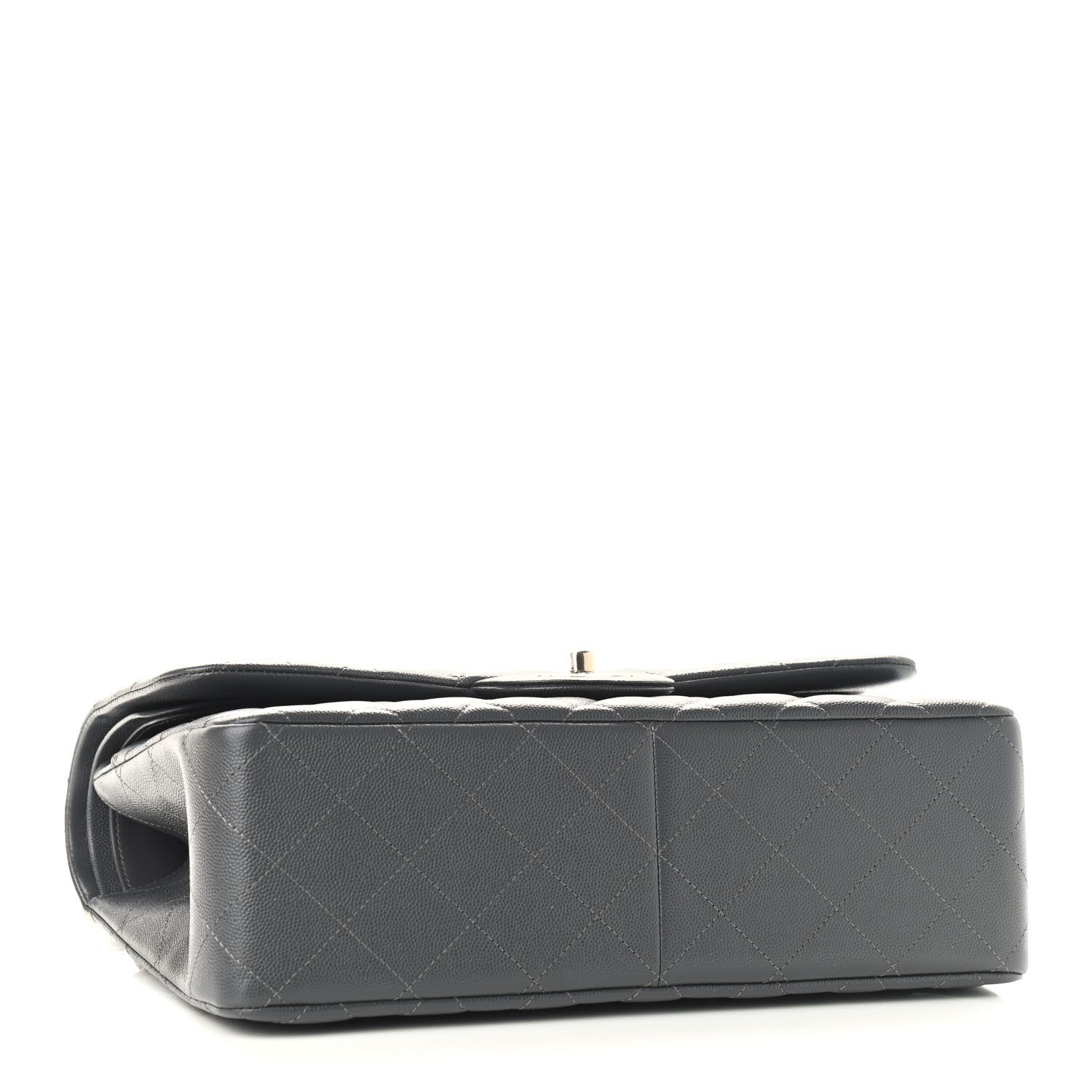Chanel Caviar Quilted Jumbo Double Flap Dark Grey 4 of 9