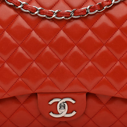 Chanel Lambskin Quilted Maxi Double Flap Red 9 of 18