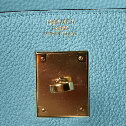 Hermes Togo Kelly Retourne 32 Bleu Atoll 20 of 33