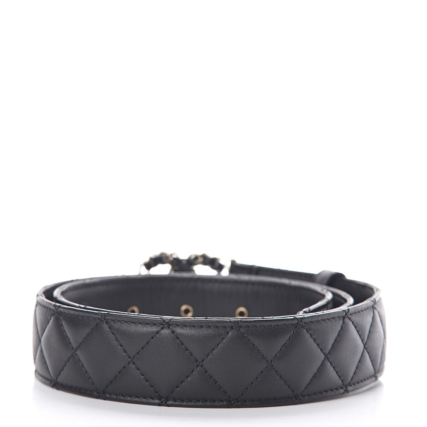 Lambskin Quilted CC Chain Belt 85 34 Black