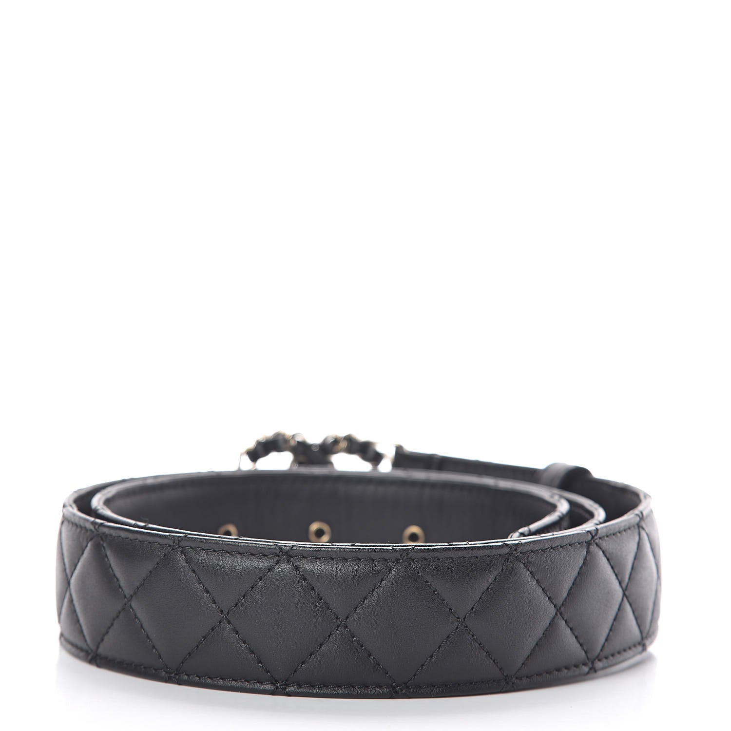 Chanel Lambskin Quilted CC Chain Belt 85 34 Black 3 of 7