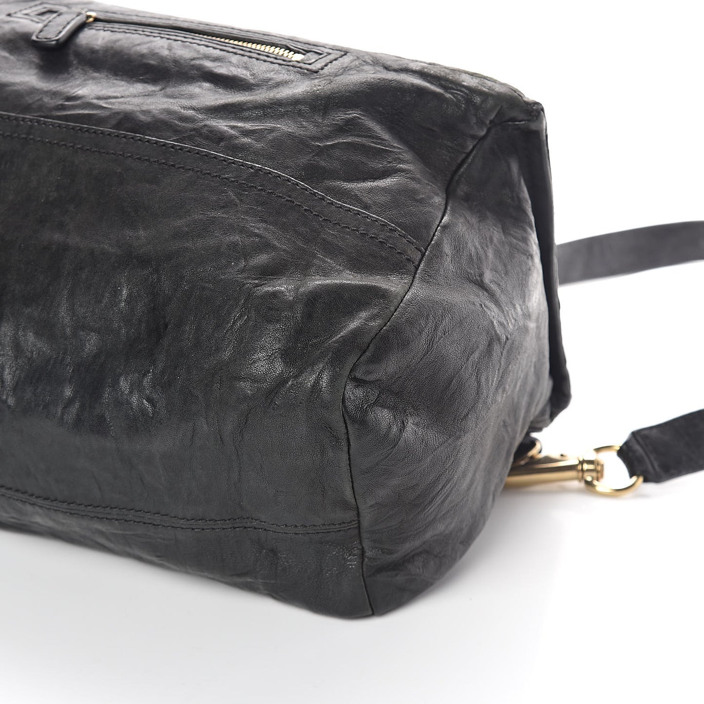 Tumbled Sheepskin Medium Pandora Bag Black