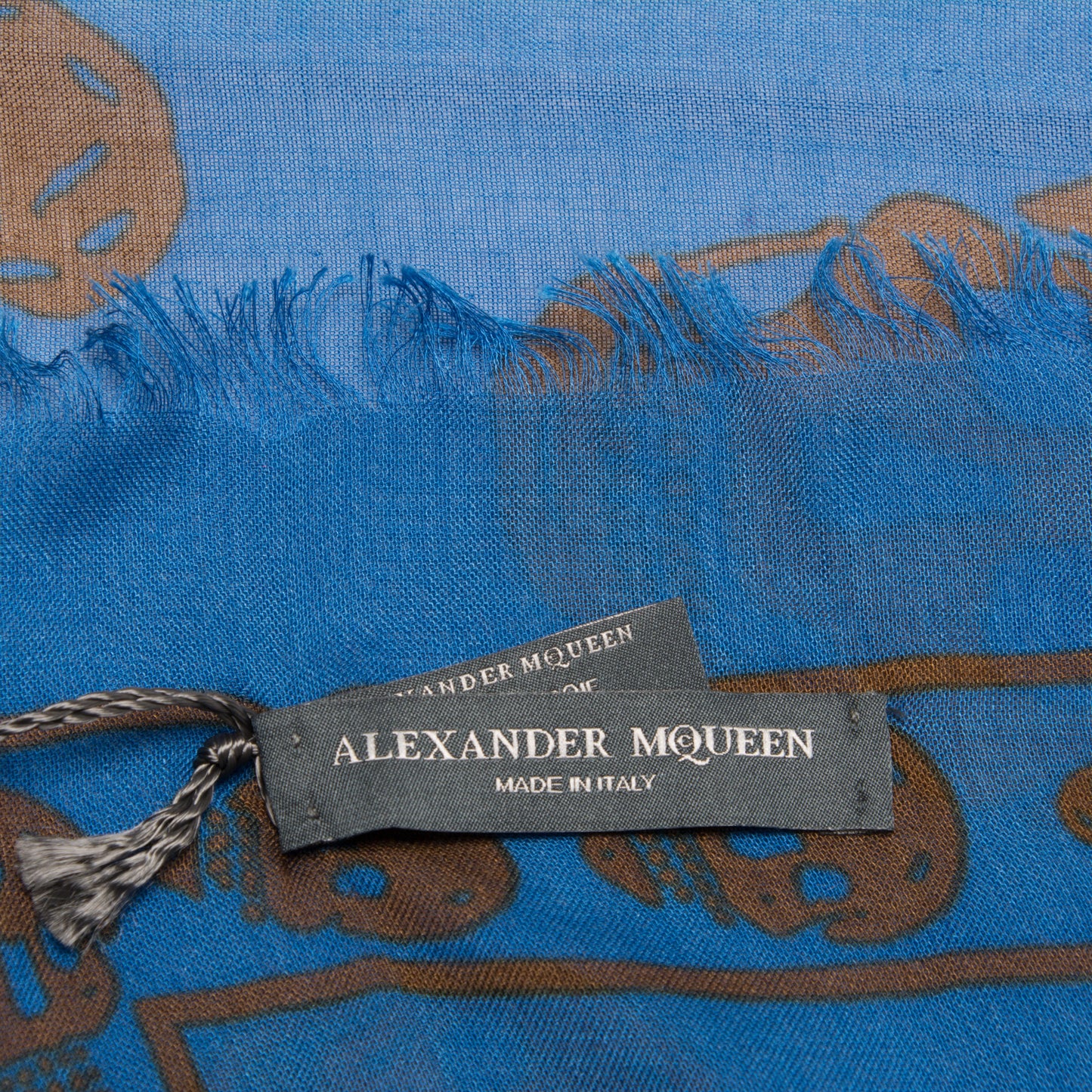 Modal Silk Skull Scarf Blue