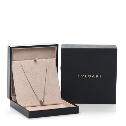 Bulgari 18K White Gold Diamond Small B.Zero1 Pave Pendant Necklace 7 of 7