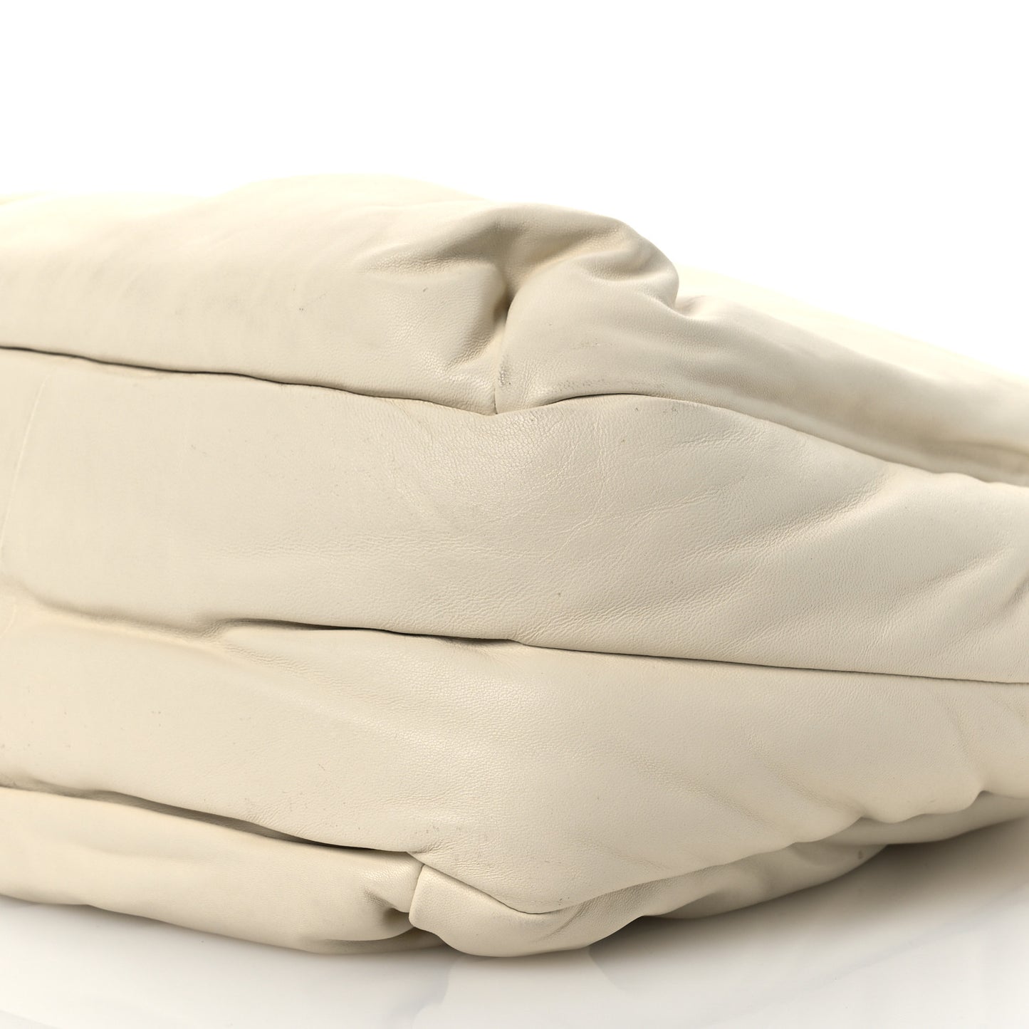 Goatskin Pillow Bucket Bag White