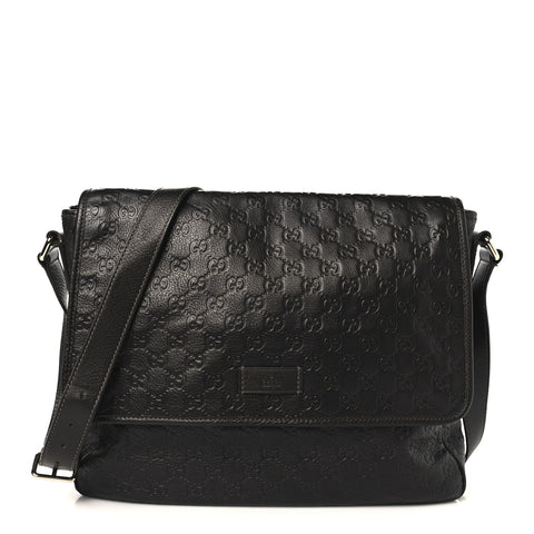 Guccissima Medium Flap Messenger Bag Chocolate
